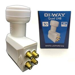 DI-WAY LNB QUAD 0,1 dB, WHITE LEOPARD LINE
