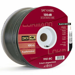 Koaxiálny kábel Lokmann 135dB Black s medeným jadrom
