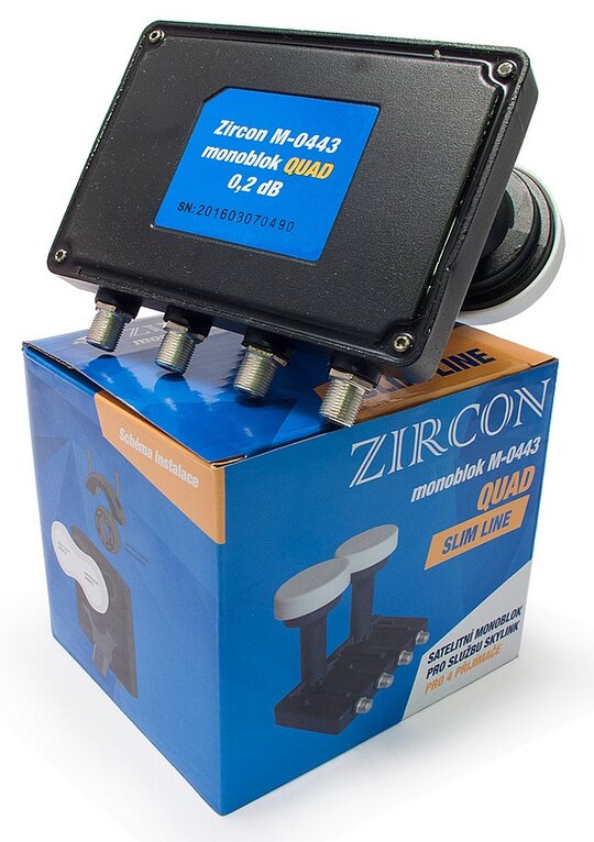 LNB - Zircon konektor Monoblok Quad M-0443 Skylink Slim line LTE